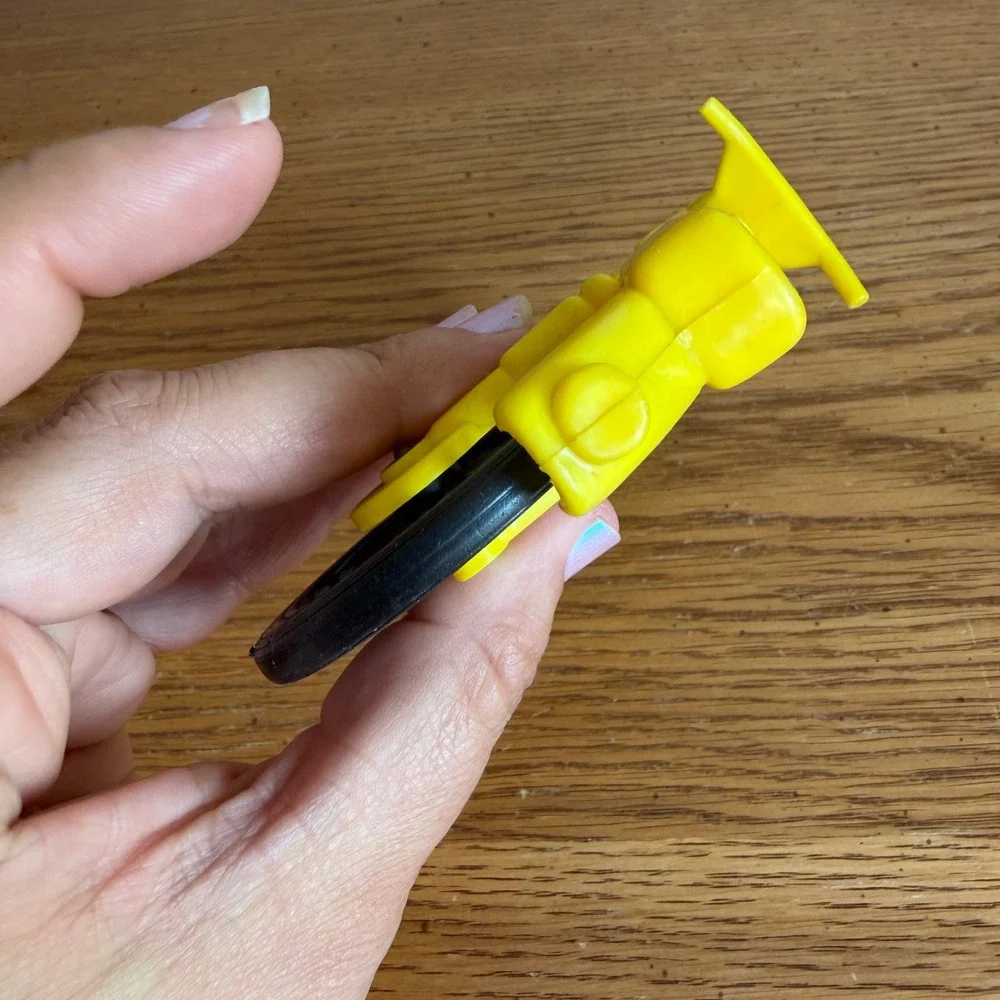 Vintage 1970s Yellow Plastic Toy Motorcycle Dirt Bike Number 4 Racing Retro